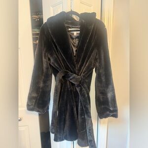 Trina Turk Black Teddy Coat
